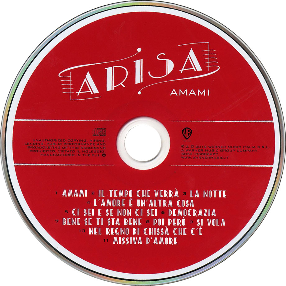 Cartula Cd de Arisa - Amami