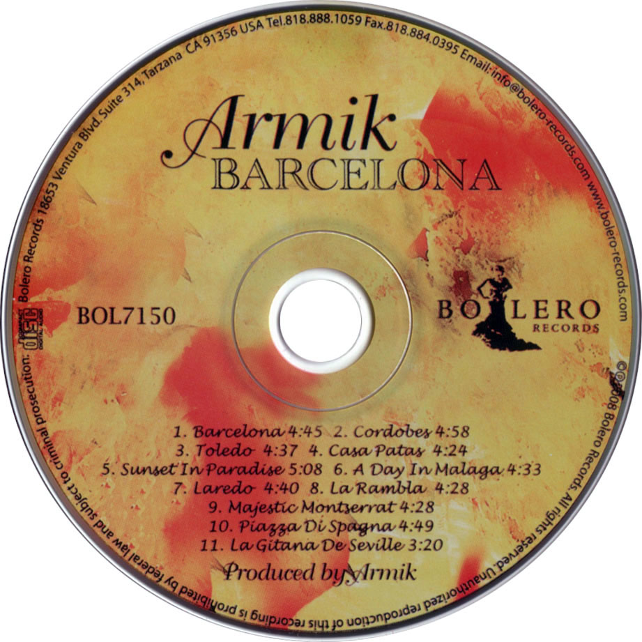 Cartula Cd de Armik - Barcelona