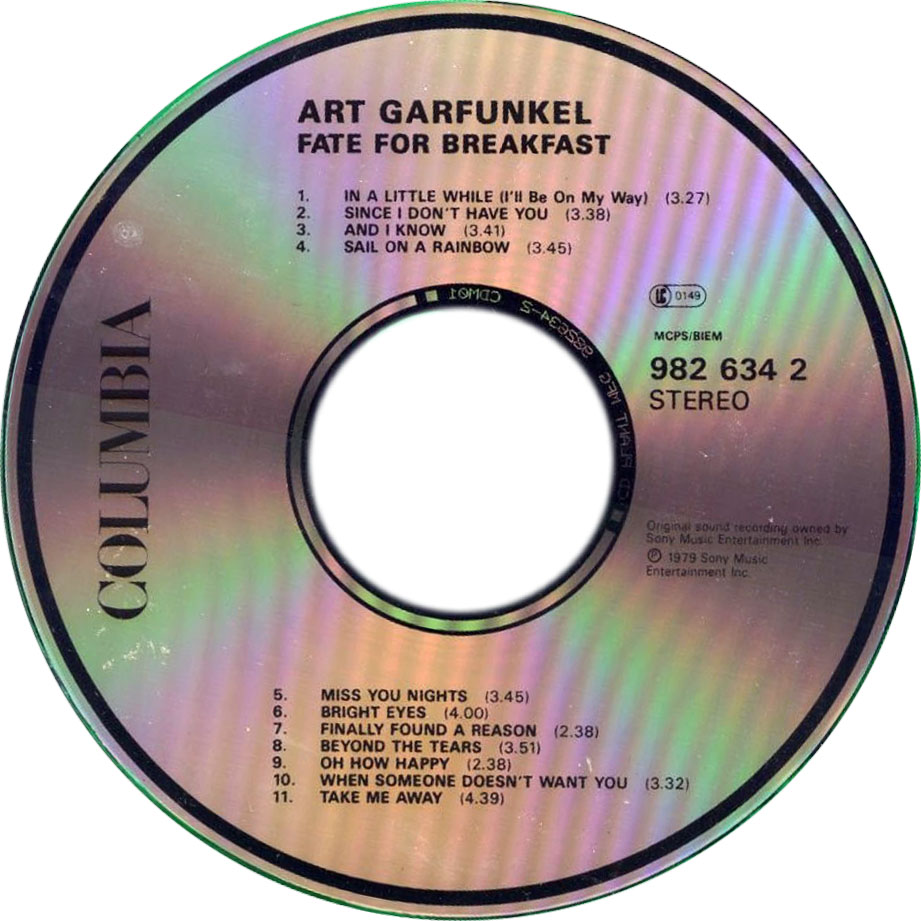 Cartula Cd de Art Garfunkel - Fate For Breakfast