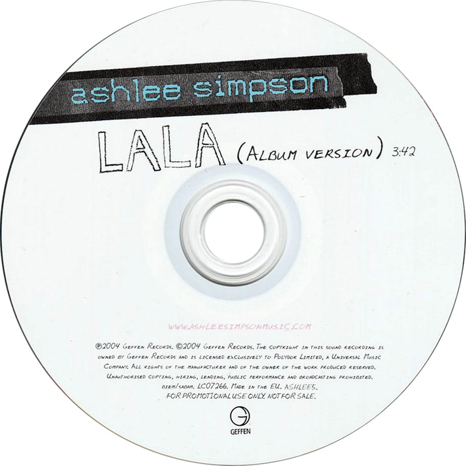 Cartula Cd de Ashlee Simpson - La La Cd1 (Cd Single)