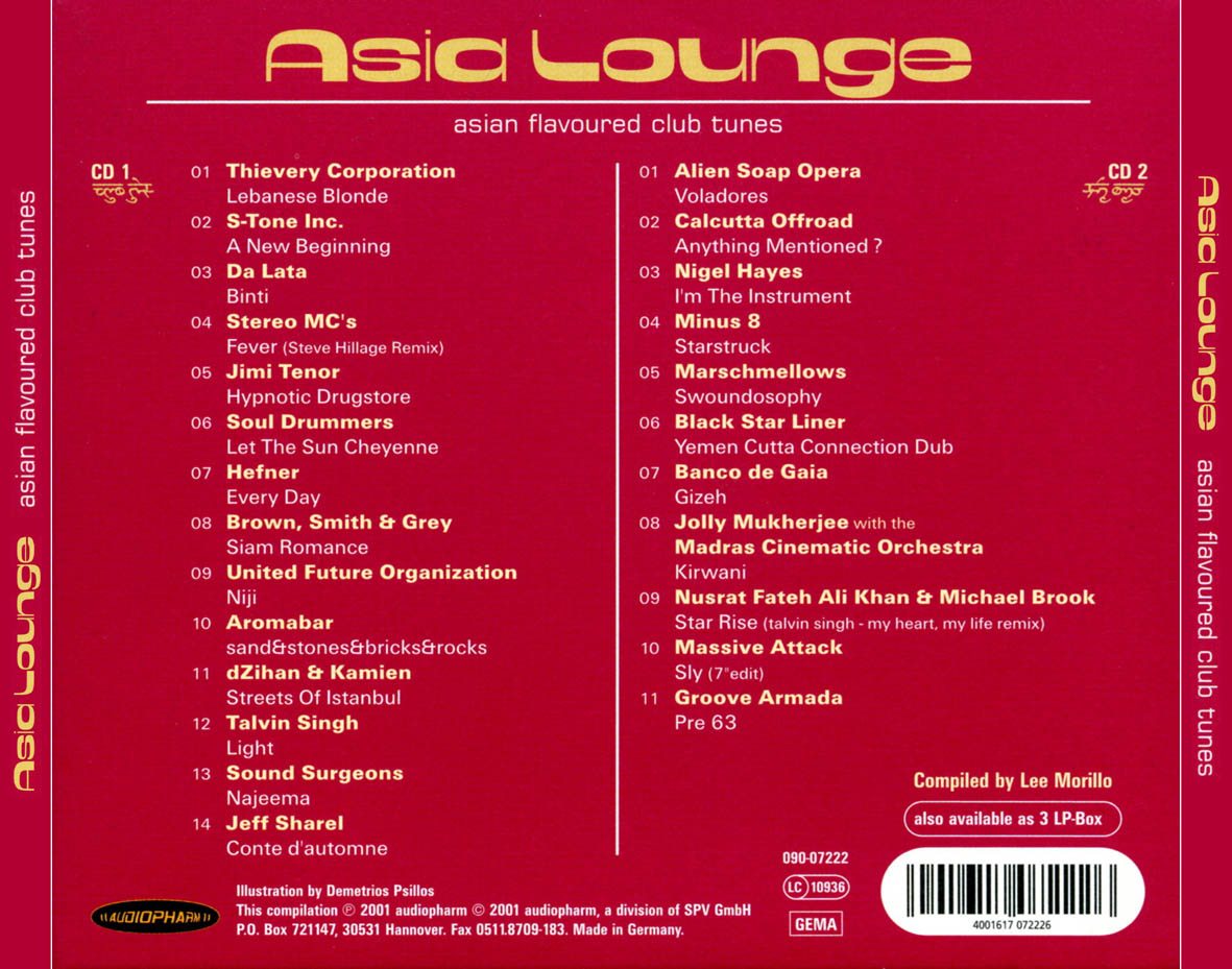 Cartula Trasera de Asia Lounge (Asian Flavoured Club Tunes)