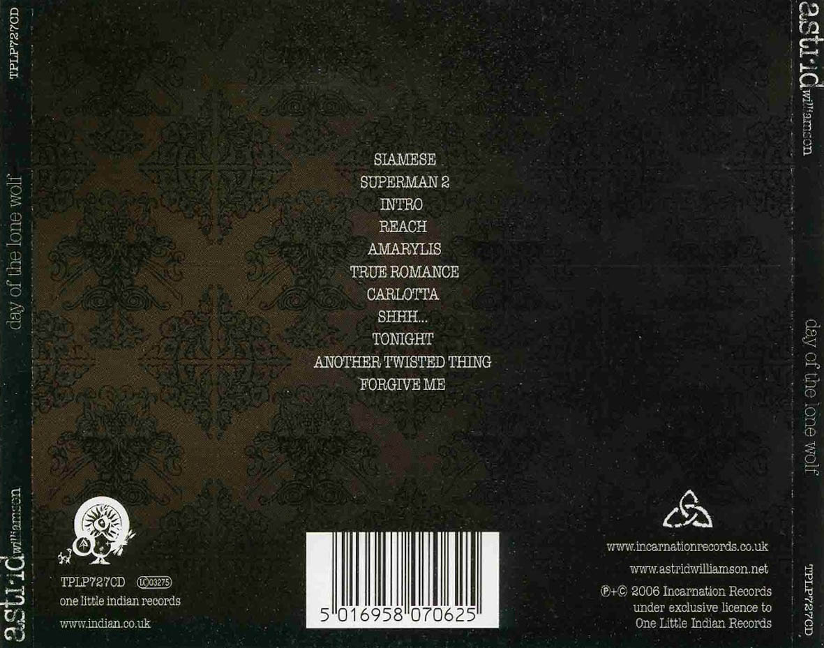 Cartula Trasera de Astrid Williamson - Day Of The Lone Wolf