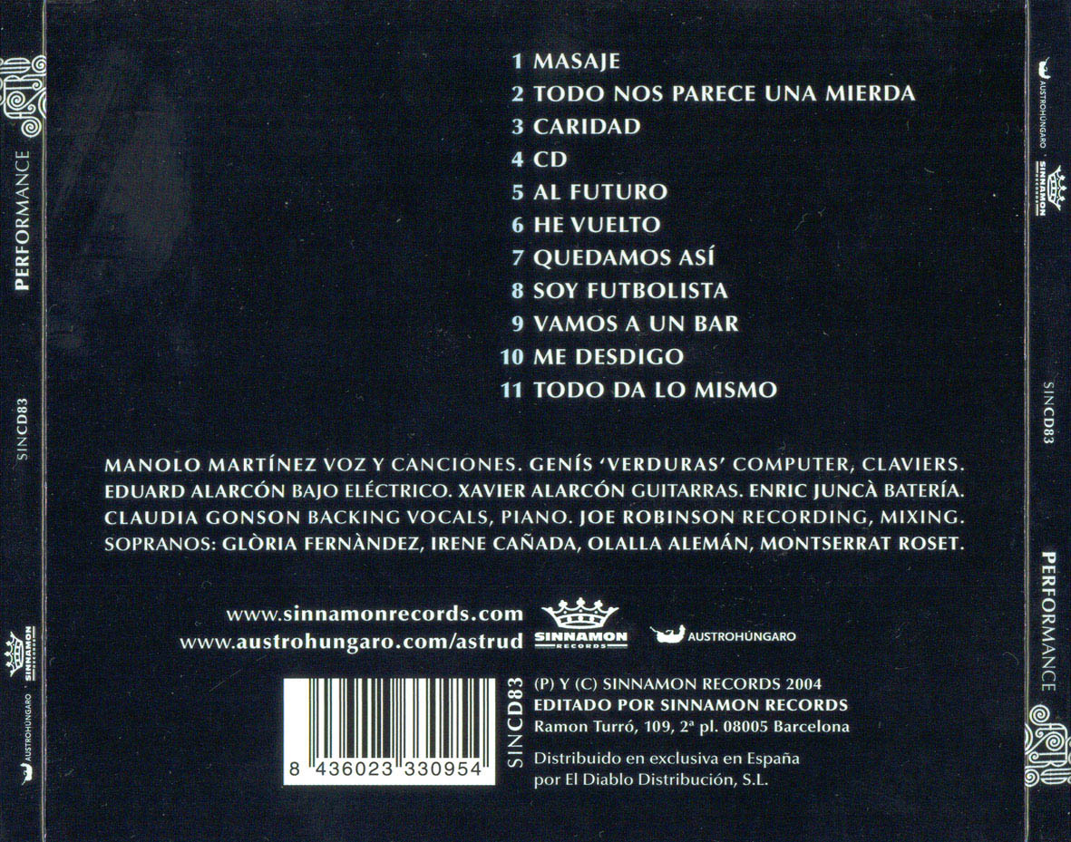Cartula Trasera de Astrud - Performance