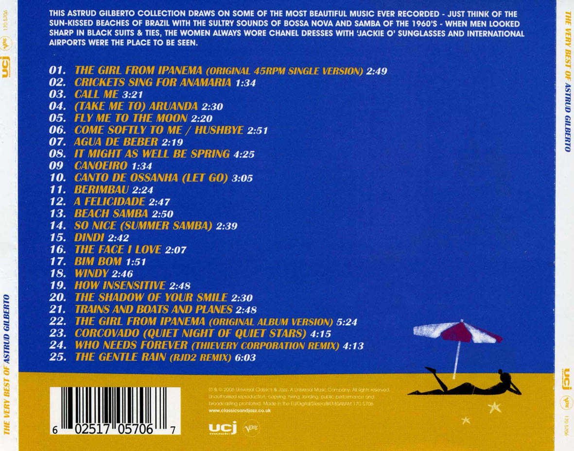 Cartula Trasera de Astrud Gilberto - The Very Best Of Astrud Gilberto