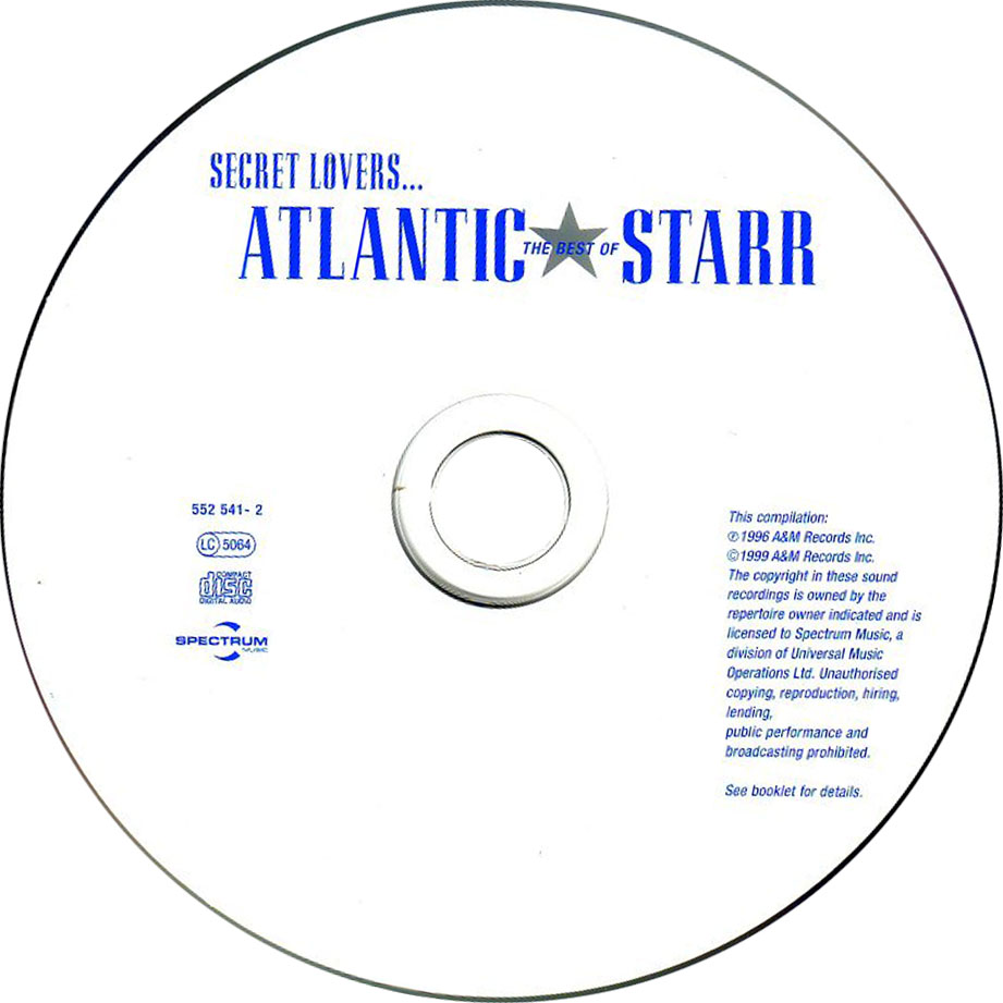 Cartula Cd de Atlantic Starr - Secret Lovers... The Best Of Atlantic Starr