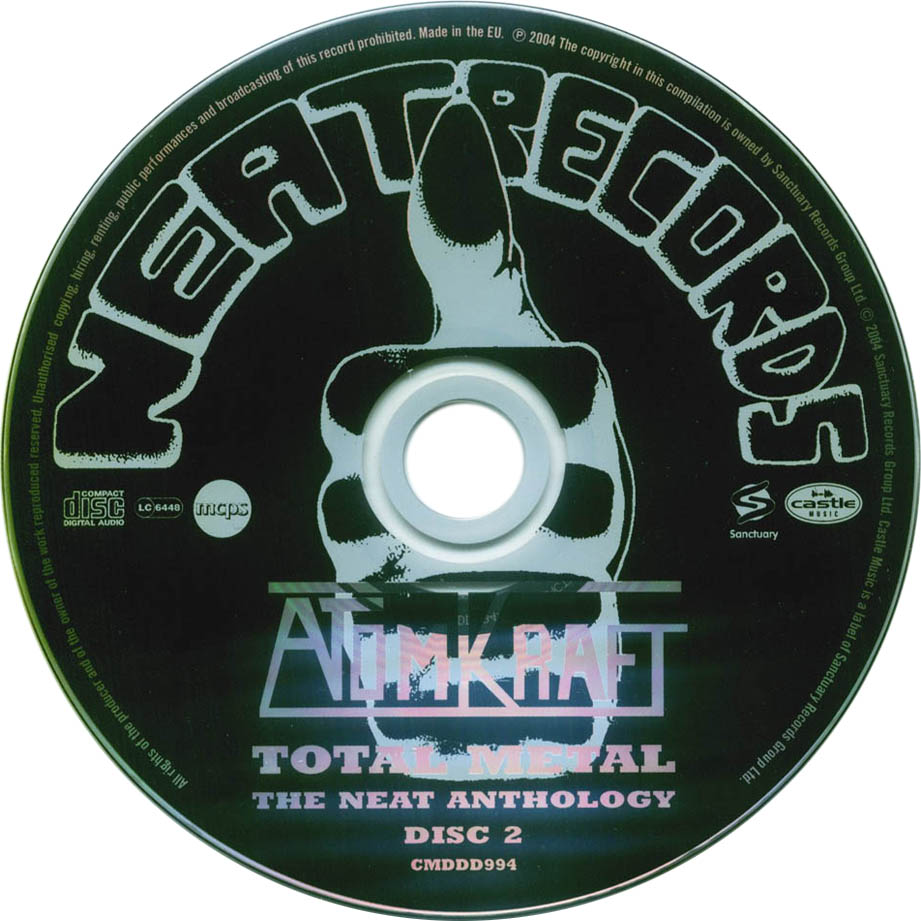 Cartula Cd2 de Atomkraft - Total Metal The Neat Anthology