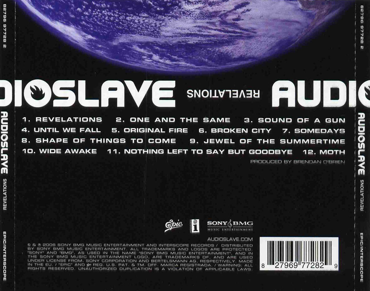 Carátula Trasera de Audioslave - Revelations