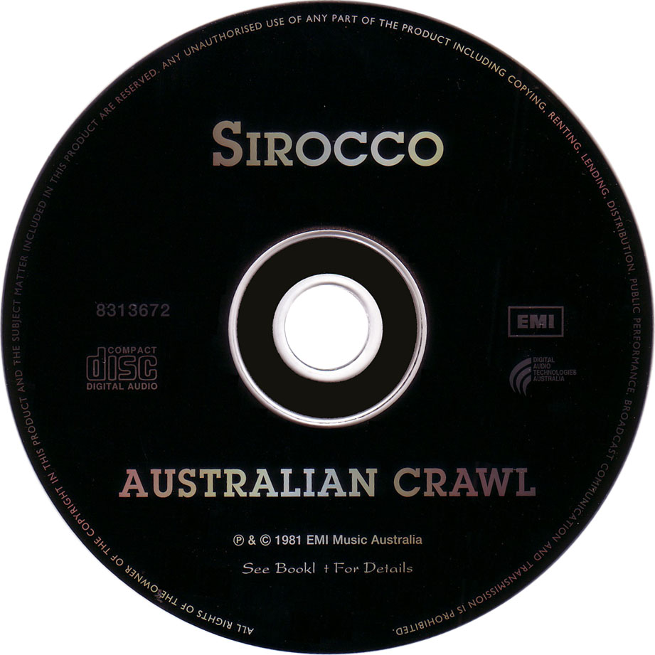 Cartula Cd de Australian Crawl - Sirocco