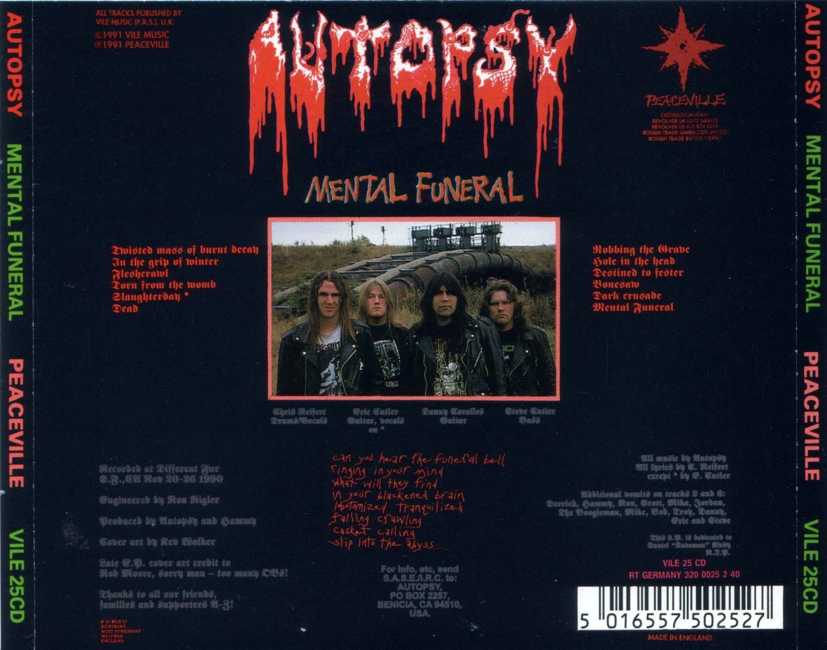 Cartula Trasera de Autopsy - Mental Funeral