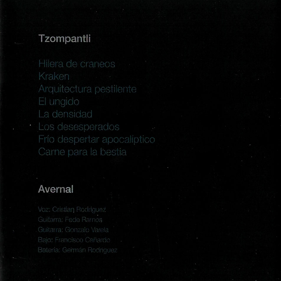 Cartula Interior Frontal de Avernal - Tzompantli