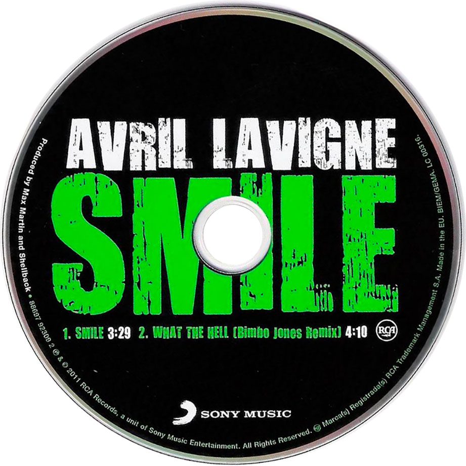 Cartula Cd de Avril Lavigne - Smile (Cd Single)