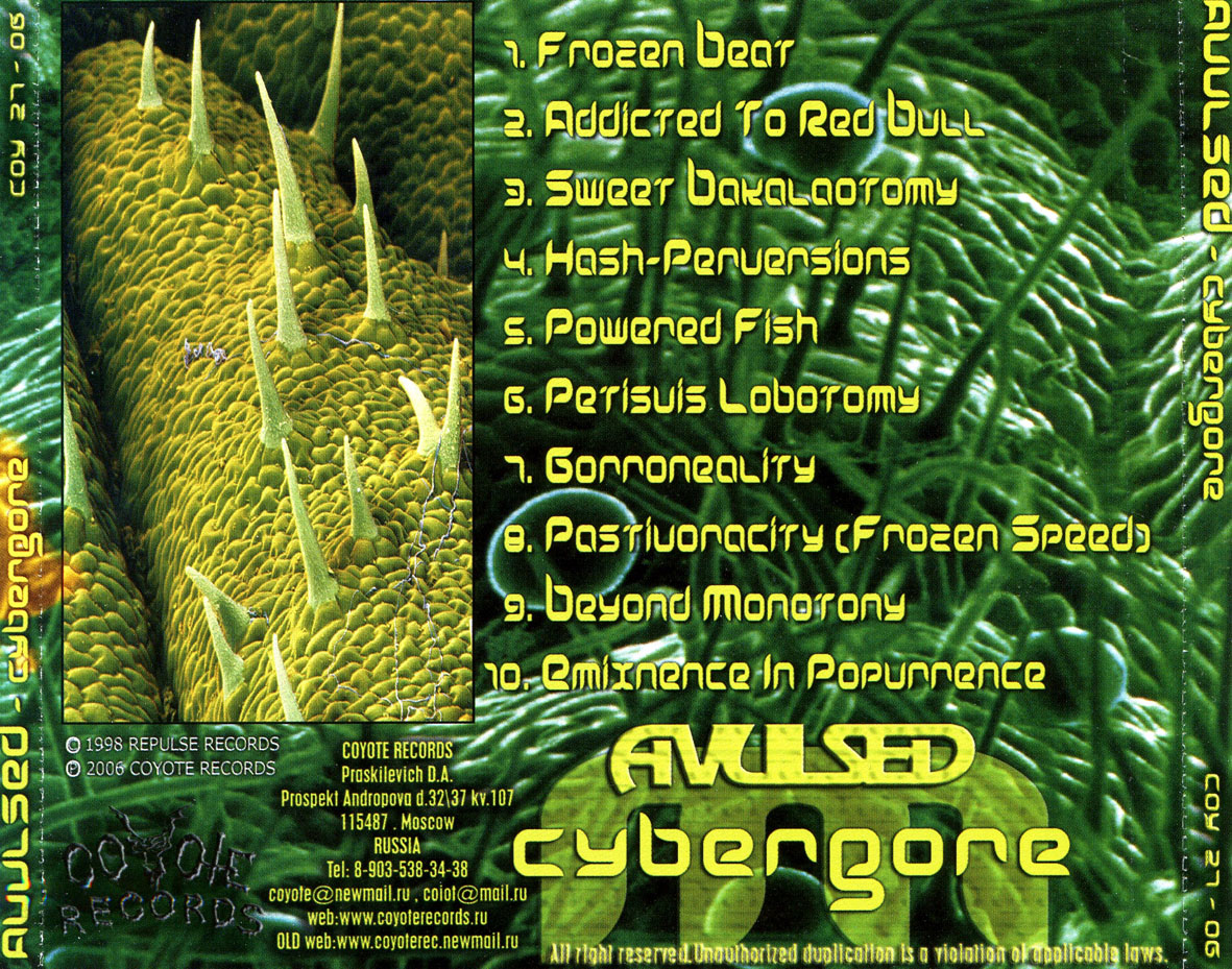 Cartula Trasera de Avulsed - Cybergore