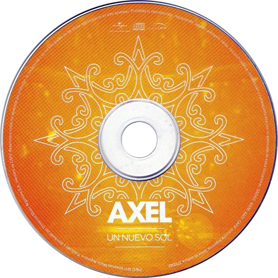 Cartula Cd de Axel - Un Nuevo Sol