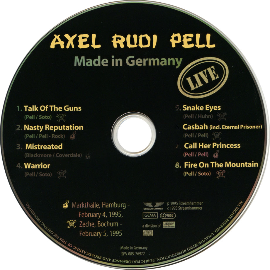 Cartula Cd de Axel Rudi Pell - Made In Germany