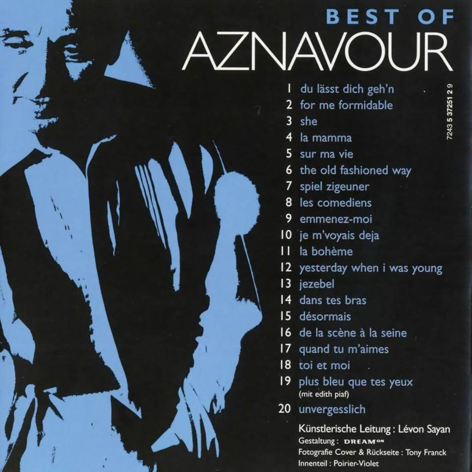 Cartula Interior Frontal de Aznavour - Best Of Aznavour