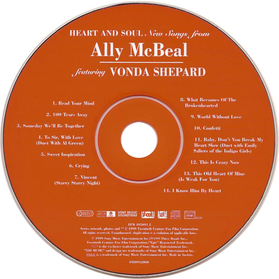 Cartula Cd de Bso Ally Mcbeal Heart And Soul