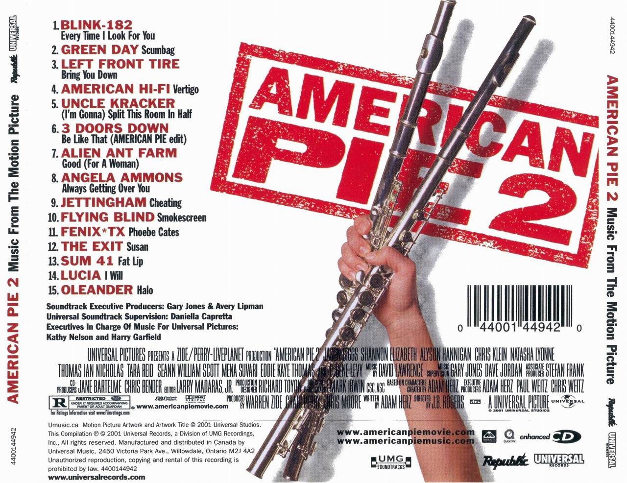 Cartula Trasera de Bso American Pie 2