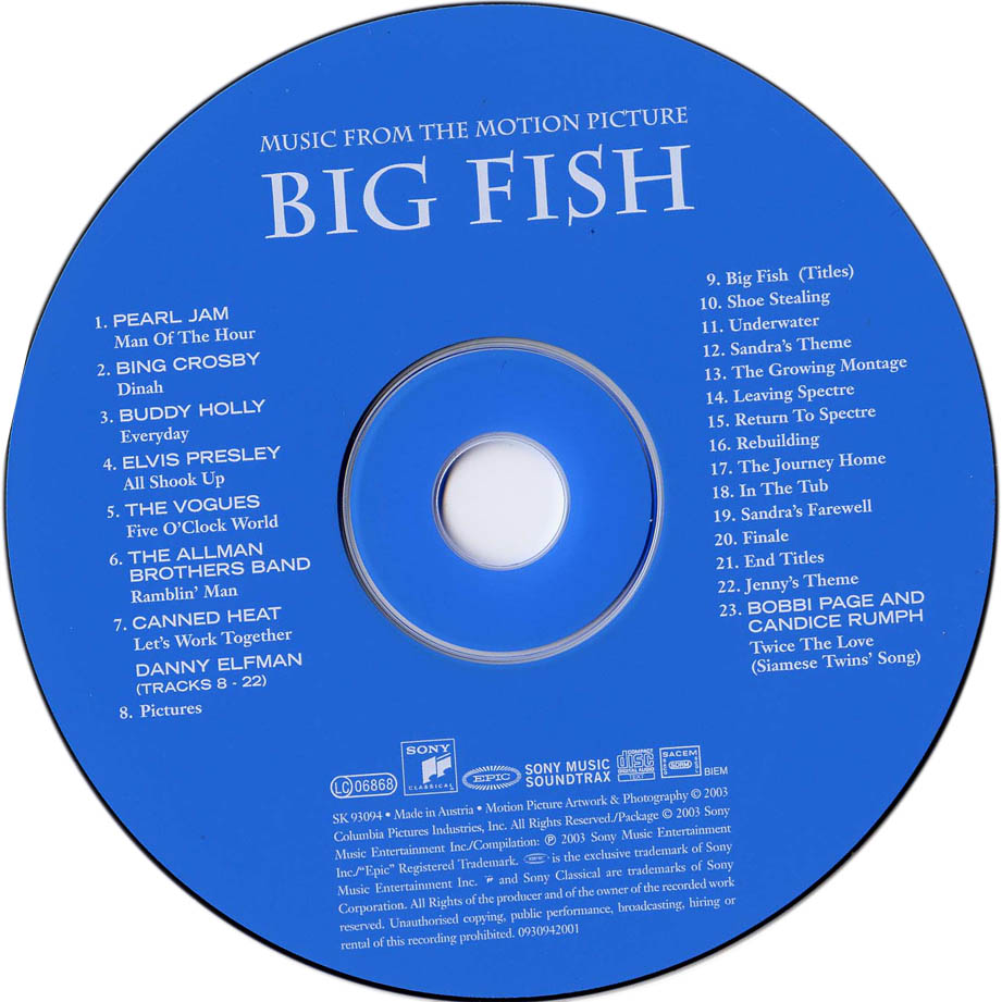 Cartula Cd de Bso Big Fish