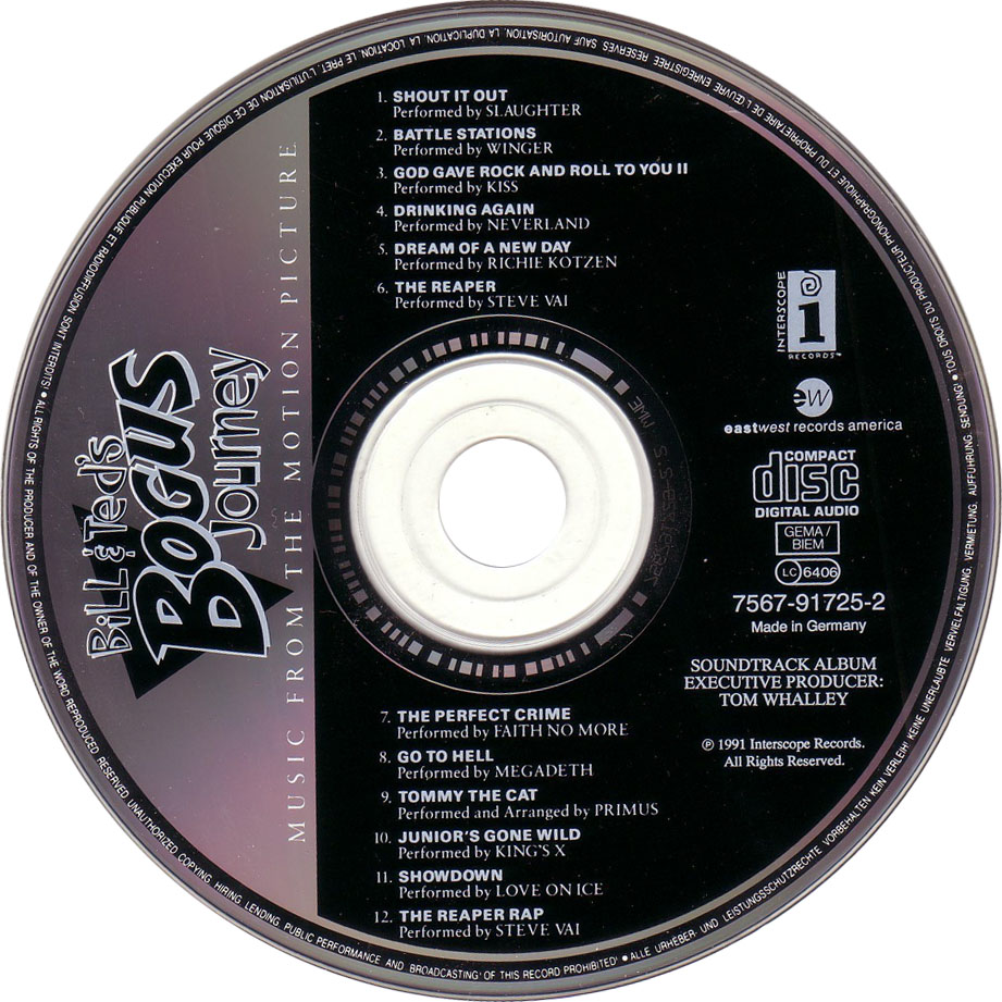 Cartula Cd de Bso Bill And Ted's Bogus Journey