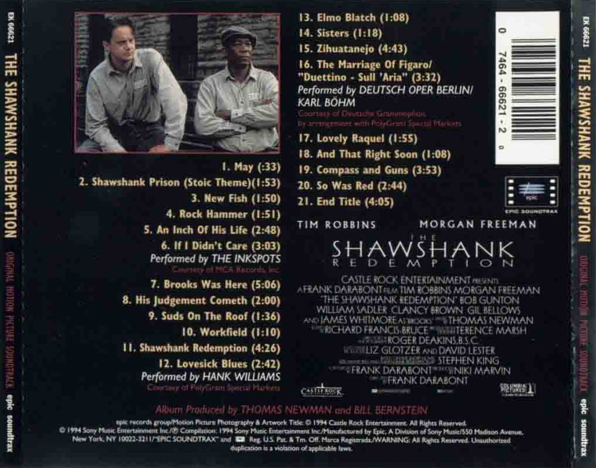 Cartula Trasera de Bso Cadena Perpetua (The Shawshank Redemption)