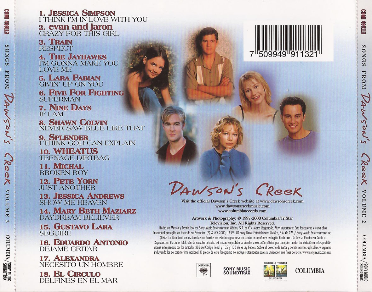 Cartula Trasera de Bso Dawson's Creek Volume 2