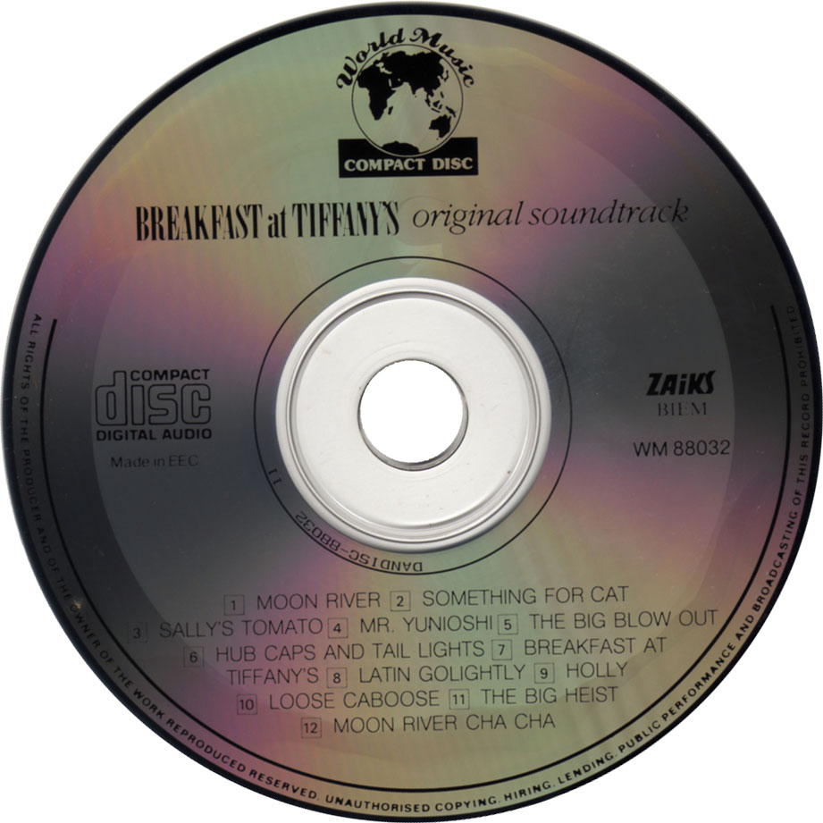 Cartula Cd de Bso Desayuno Con Diamantes (Breakfast At Tiffany's)