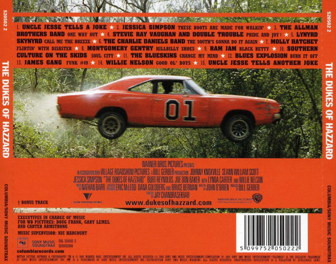 Cartula Trasera de Bso Dos Chalados Y Muchas Curvas (The Dukes Of Hazzard)