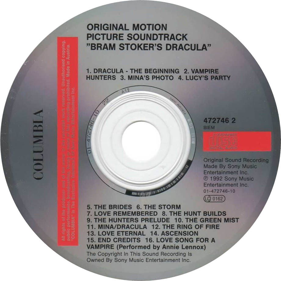Car�tula Cd de Bso Dracula