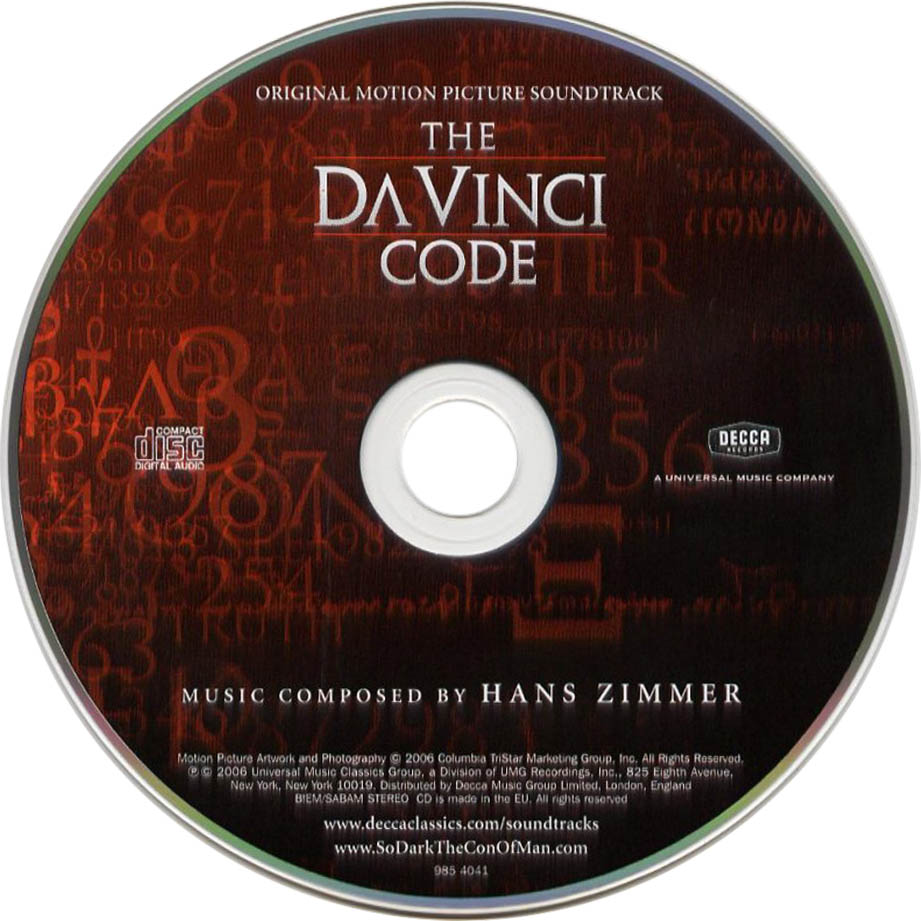 Cartula Cd de Bso El Codigo Da Vinci (The Da Vinci Code)