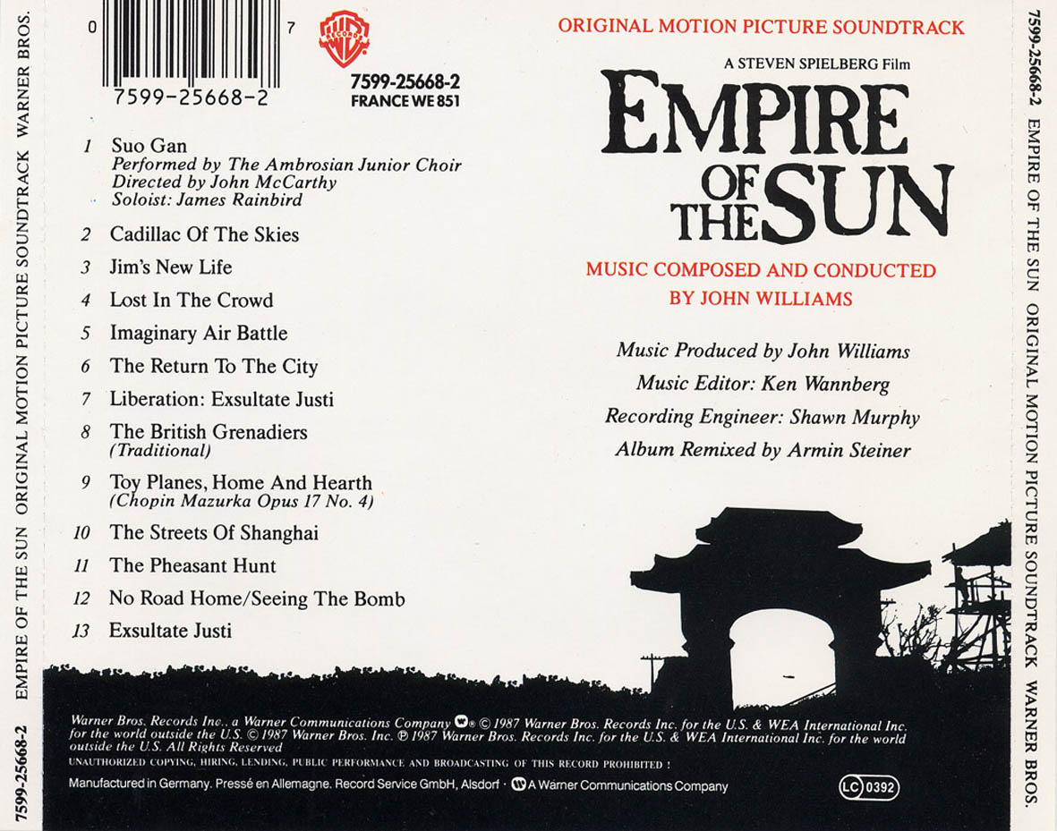 Cartula Trasera de Bso El Imperio Del Sol (Empire Of The Sun)