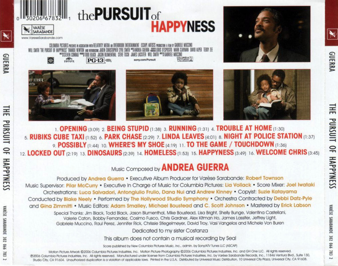 Cartula Trasera de Bso En Busca De La Felicidad (The Pursuit Of Happyness)