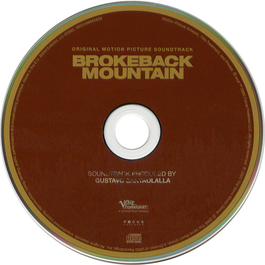 Cartula Cd de Bso En Terreno Vedado (Brokeback Mountain)