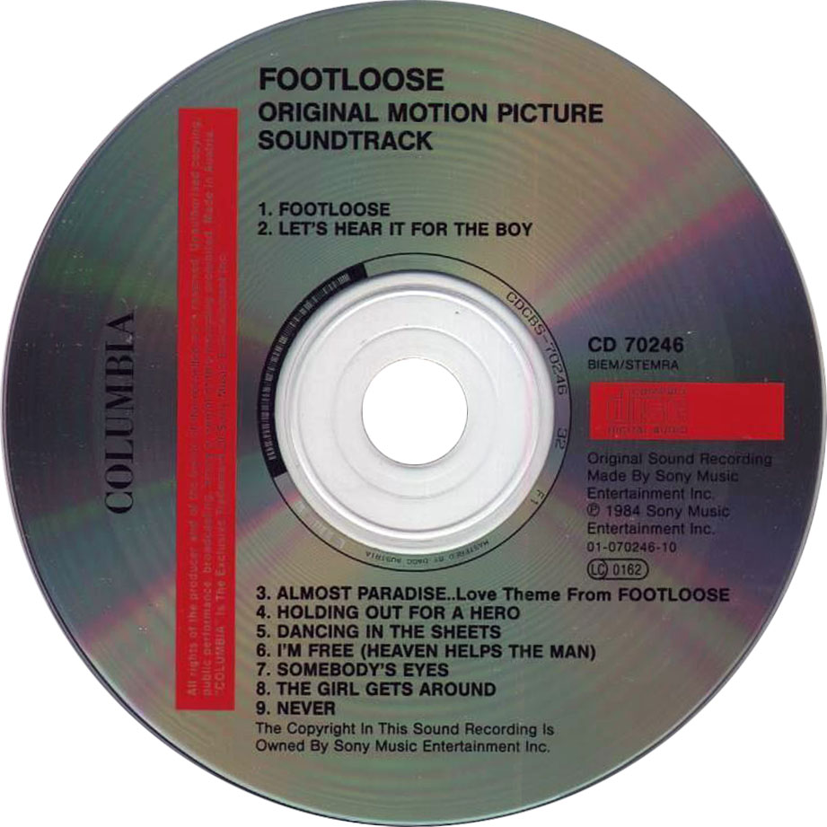 Cartula Cd de Bso Footloose