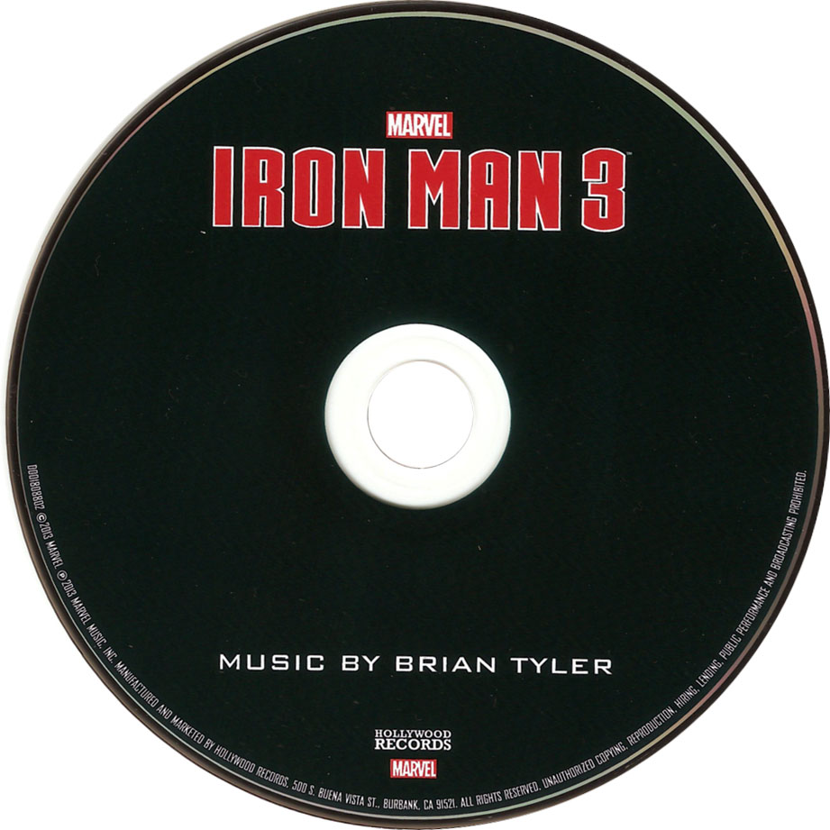 Cartula Cd de Bso Iron Man 3