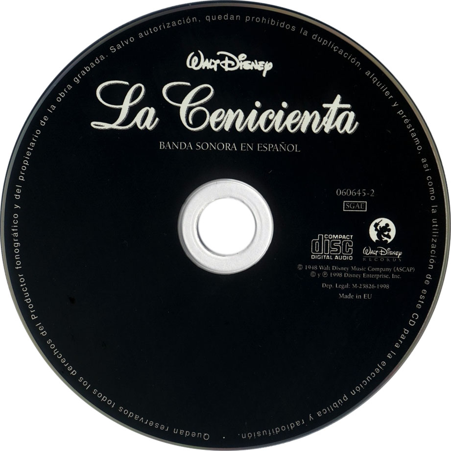 Cartula Cd de Bso La Cenicienta (Cinderella) (Espaol)