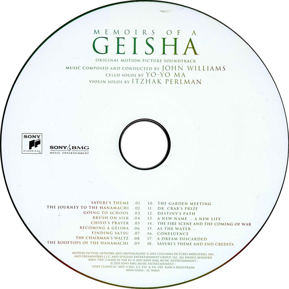 Cartula Cd de Bso Memorias De Una Geisha (Memoirs Of A Geisha)