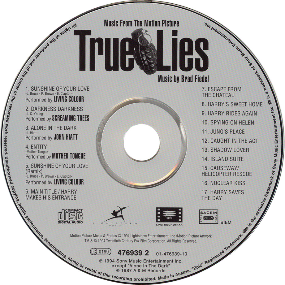 Cartula Cd de Bso Mentiras Arriesgadas (True Lies)