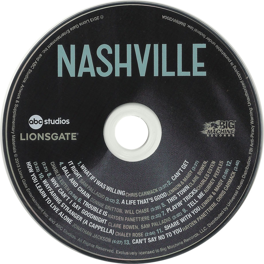 Cartula Cd de Bso Nashville Season 2, Volume 1