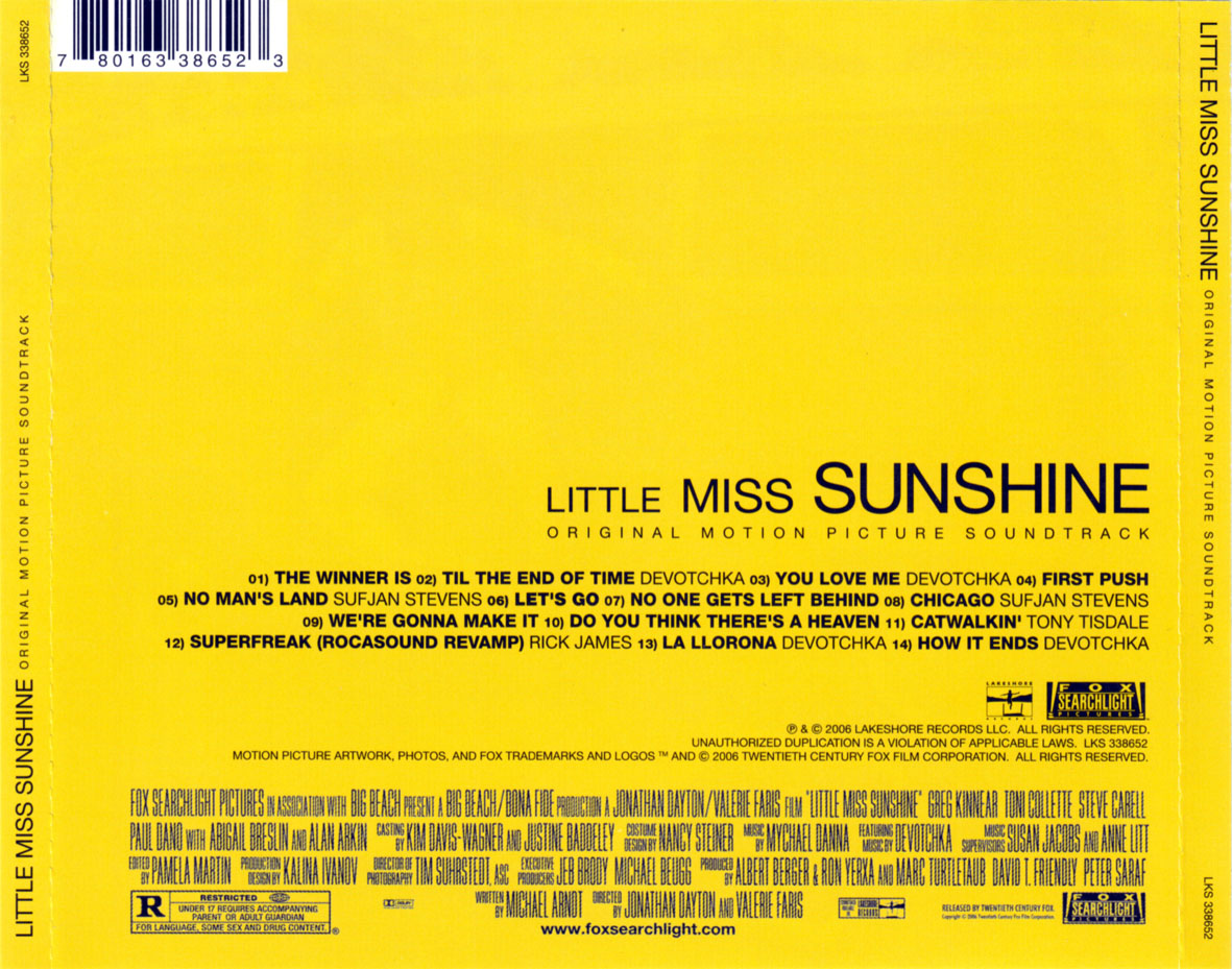 Cartula Trasera de Bso Pequea Miss Sunshine (Little Miss Sunshine)