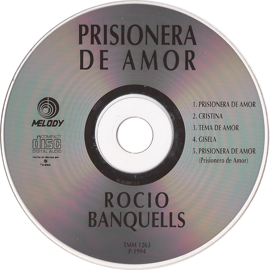 Cartula Cd de Bso Prisionera De Amor