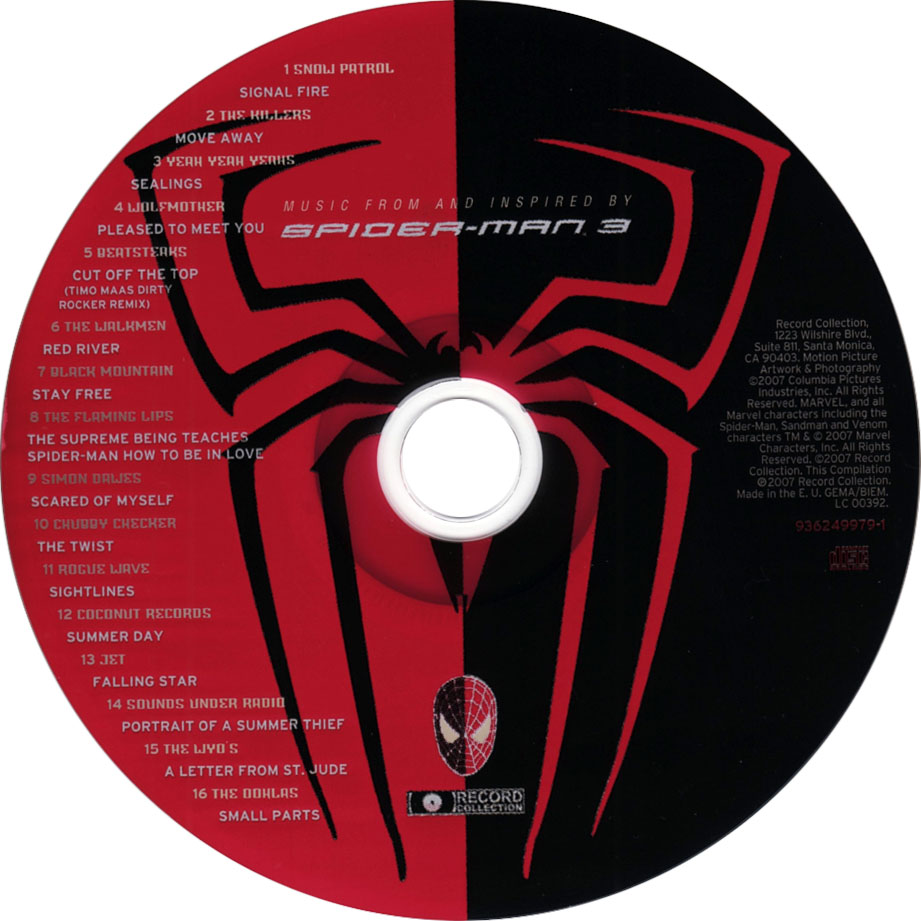 Cartula Cd de Bso Spider Man 3