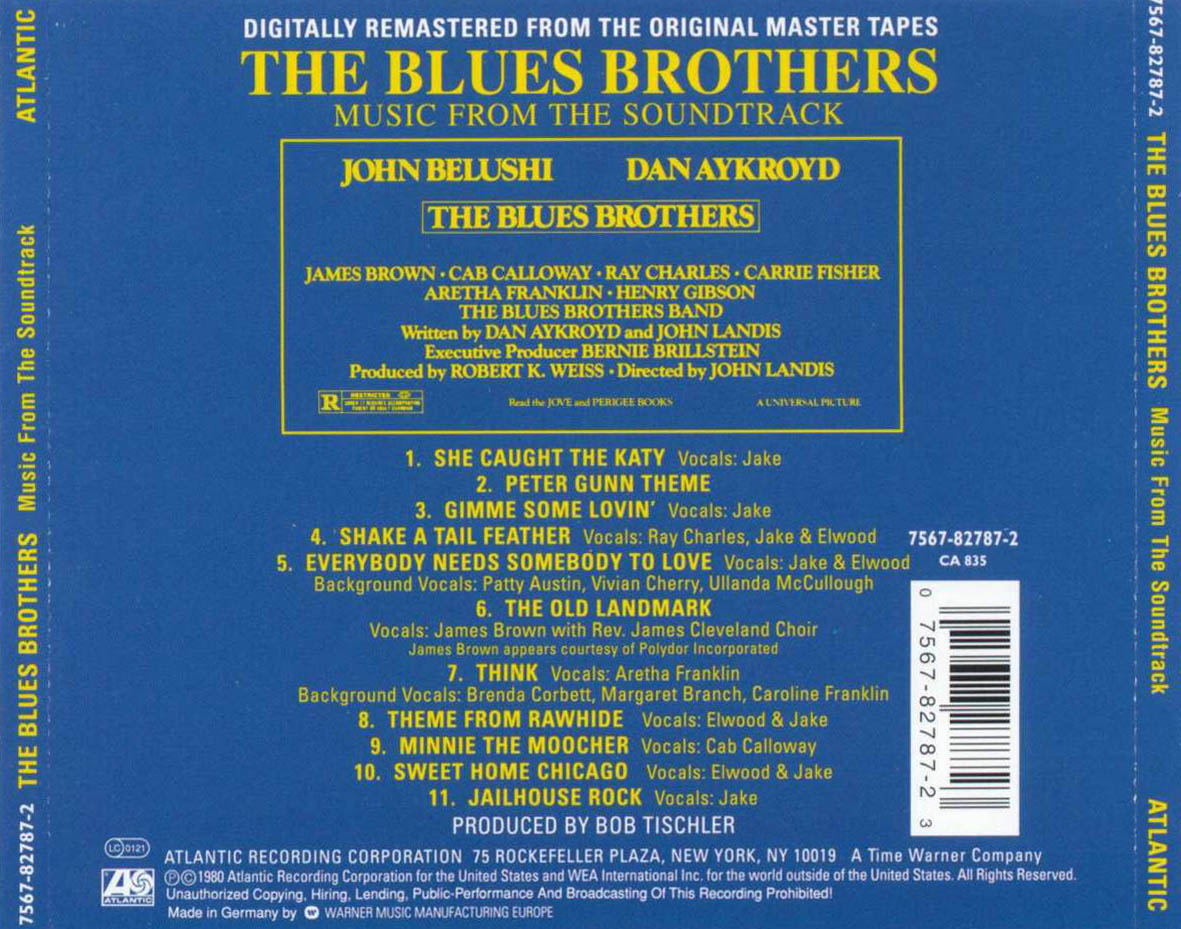 Cartula Trasera de Bso The Blues Brothers