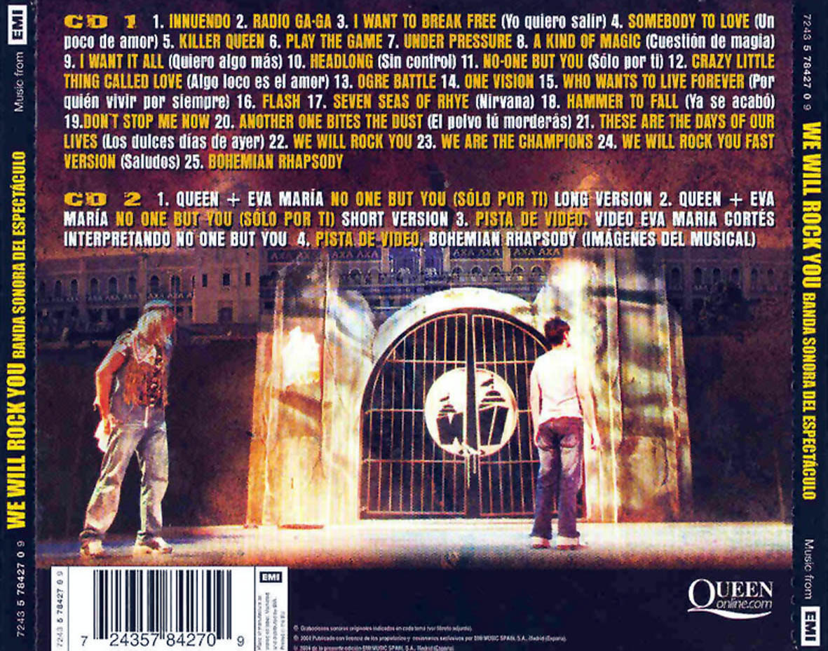 Car�tula Trasera de Bso We Will Rock You (Banda Sonora Del Espectaculo)