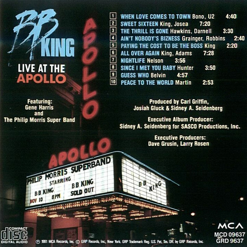 Cartula Interior Frontal de B.b. King - Live At The Apollo