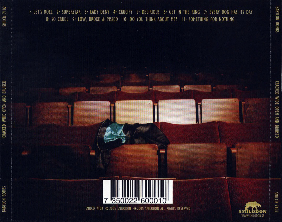 Cartula Trasera de Babylon Bombs - Cracked Wide Open And Bruised
