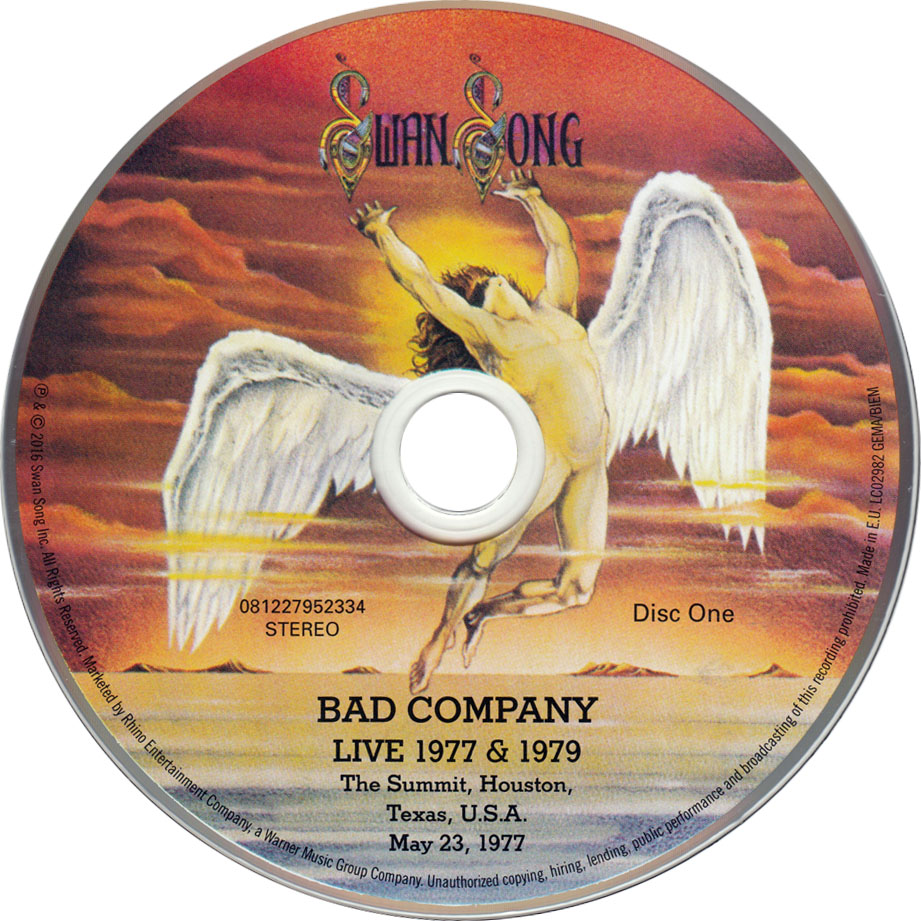 Cartula Cd1 de Bad Company - Live 1977 & 1979