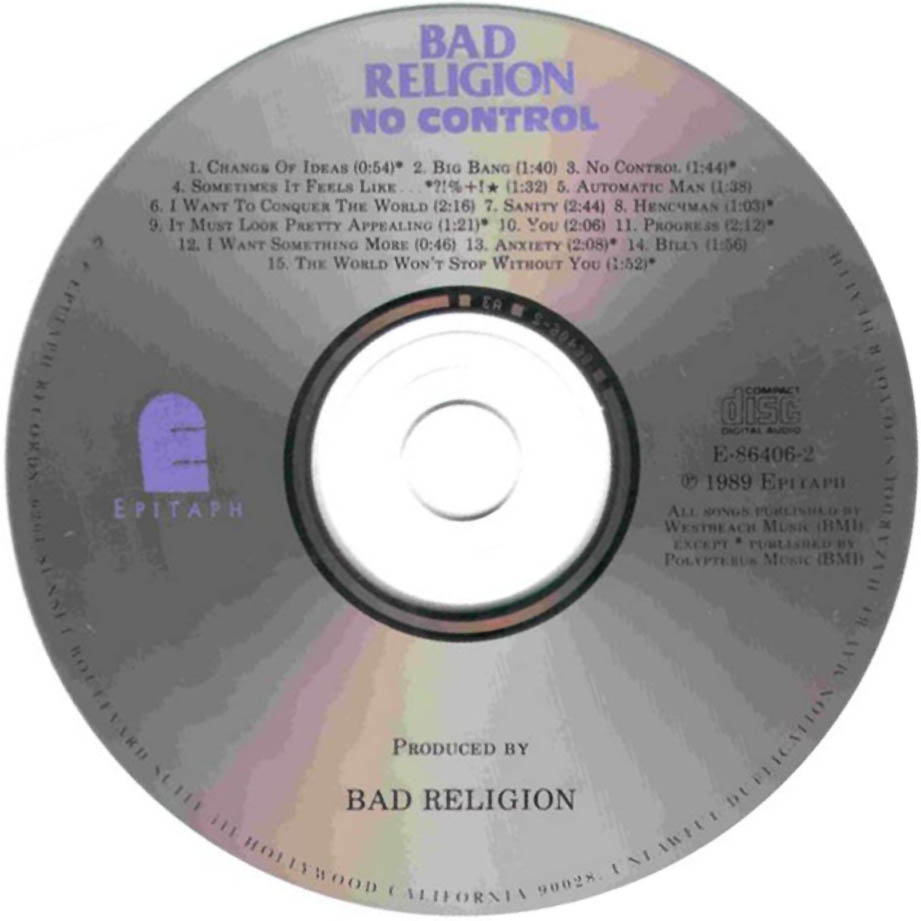 Cartula Cd de Bad Religion - No Control