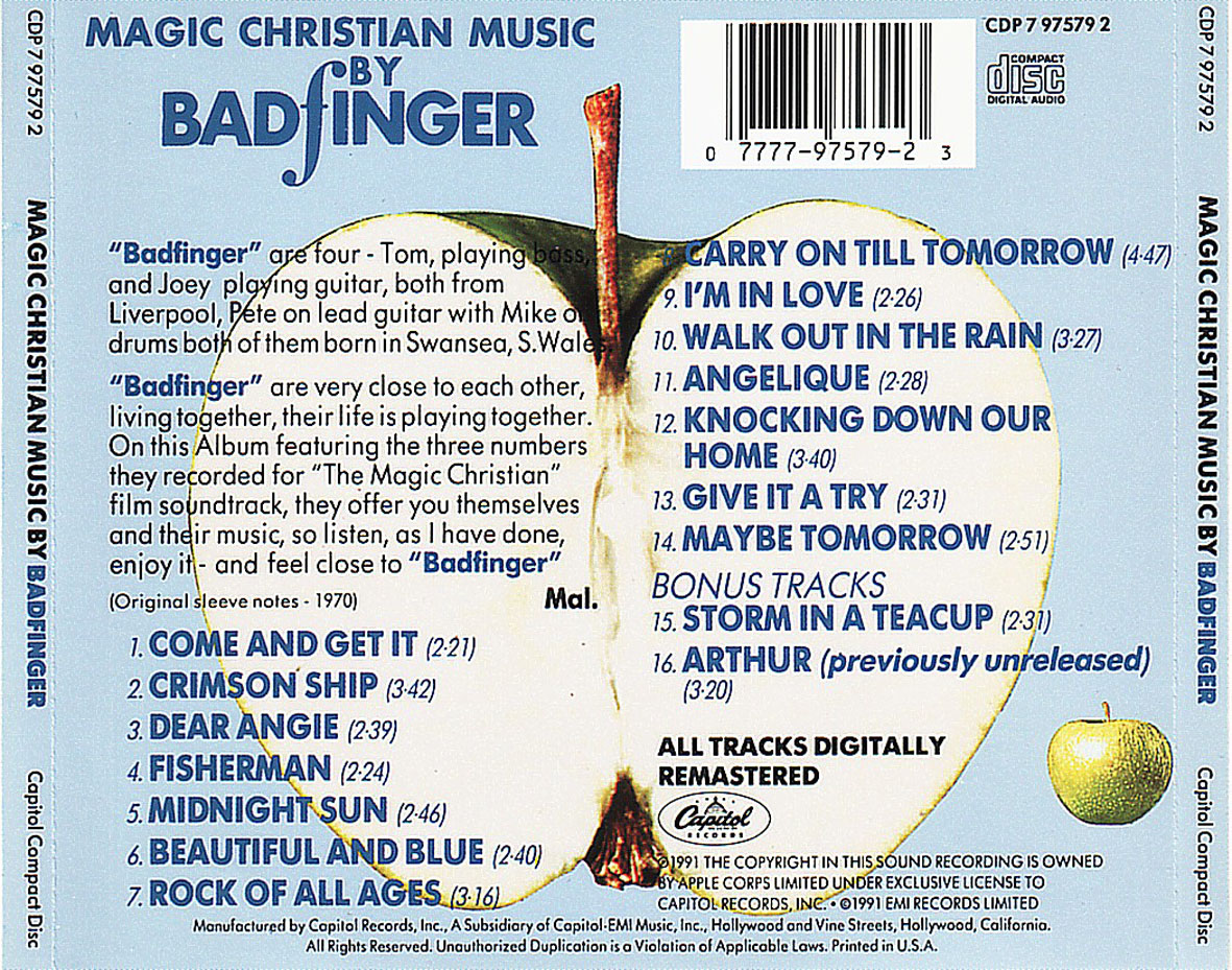 Cartula Trasera de Badfinger - Magic Christian Music