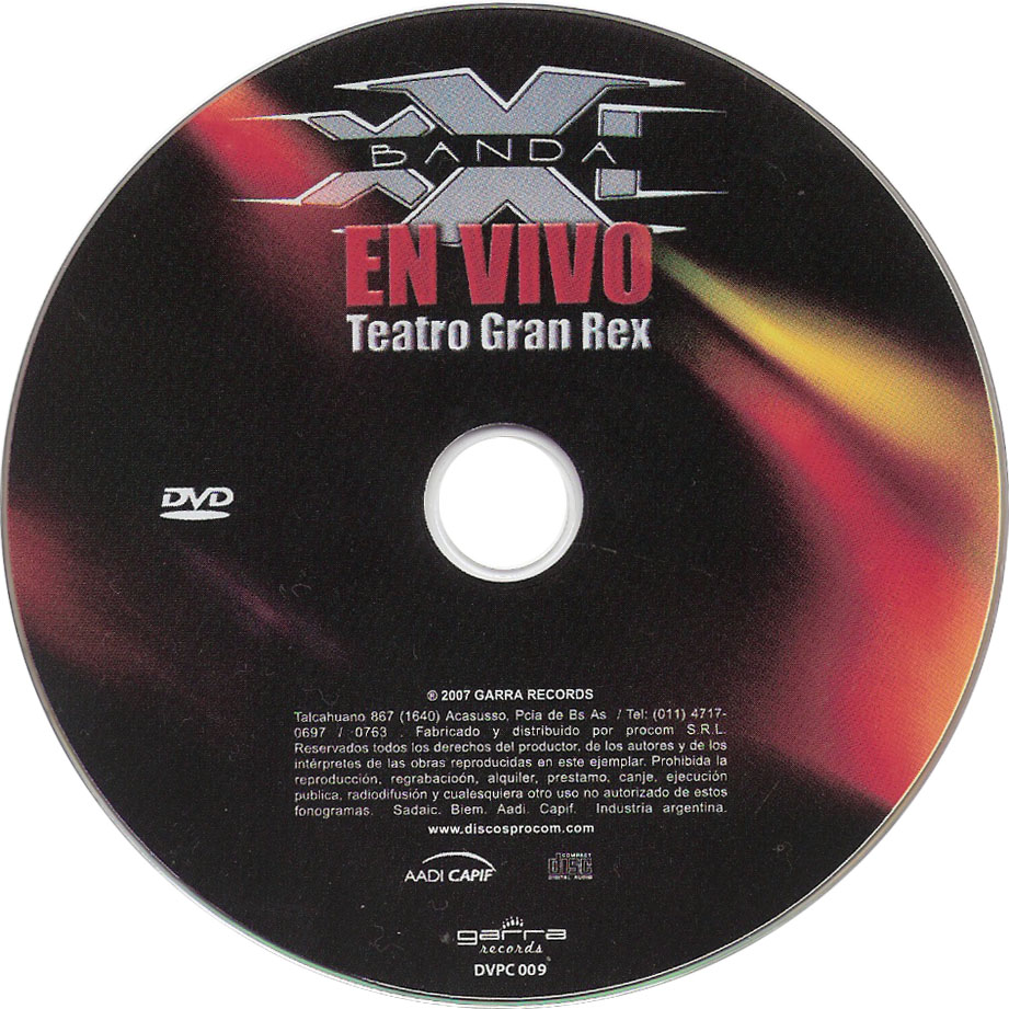 Cartula Dvd de Banda Xxi - En Vivo: Teatro Gran Rex (Dvd)