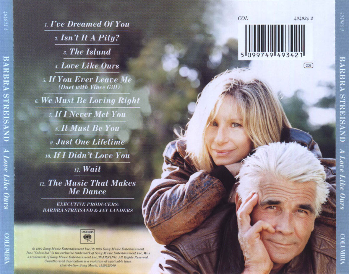 Cartula Trasera de Barbra Streisand - A Love Like Ours
